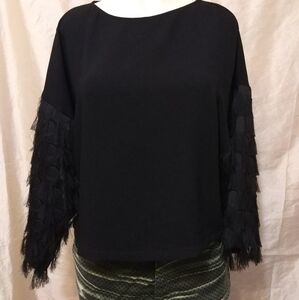 H&M Fringe Long Sleeve Top
